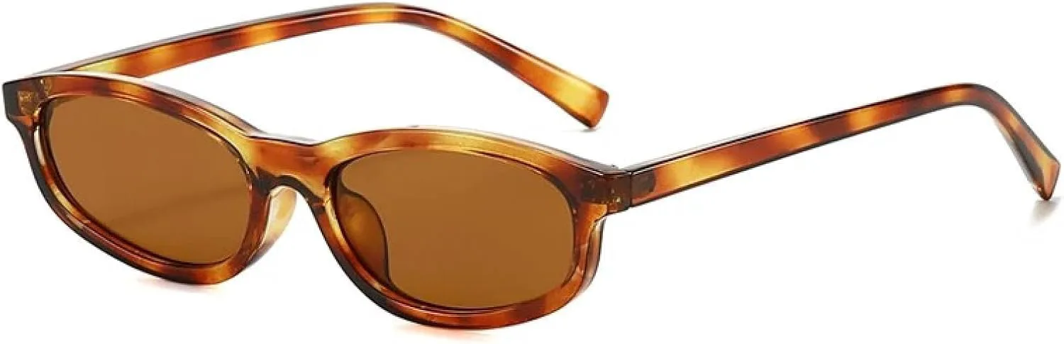 

Модные маленькие солнцезащитные очки «кошачий глаз» для женщин, ретро-леопардовый принт, защита от УФ-излучения UV400, трендовые для мужчин TVTBBVV, Amber Tea