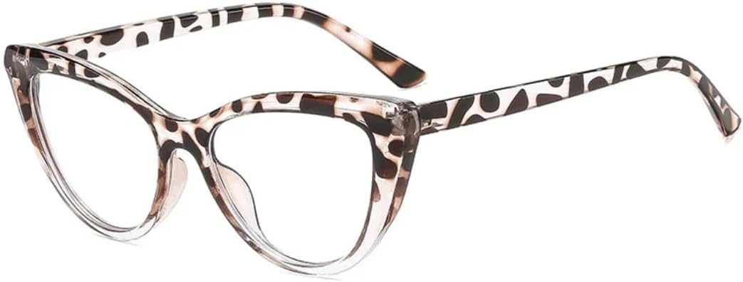 

Солнцезащитные очки с защитой от УФ-излучения UV400 | Оправа «кошачий глаз», прозрачные линзы | для женщин и мужчин, для занятий спортом на открытом воздухе и вождения DSVIGF, Leopard