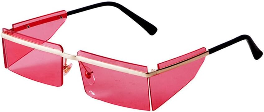 

Винтажные солнцезащитные очки в стиле стимпанк, прямоугольной формы, для женщин и мужчин, без оправы, с зеркальными линзами, футуристические солнцезащитные очки VFDHN, C7