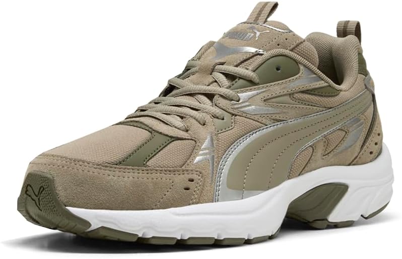 Мужские кроссовки PUMA Milenio Tech Suede с шнуровкой, повседневные - коричневые — фото 2