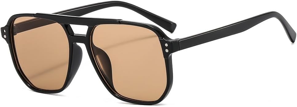 

Оптовая продажа 100 ретро-солнцезащитных очков квадратной формы в классическом стиле 70-х годов, пластиковая оправа, защита UV400, оптовая партия для оптовых продавцов ENSARJOE, 1pcs-black/Brown