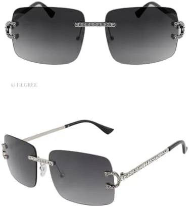 

Солнцезащитные очки без оправы прямоугольной формы для женщин и мужчин, солнцезащитные очки с бриллиантами, ретро-солнцезащитные очки без оправы MTZJH, C3