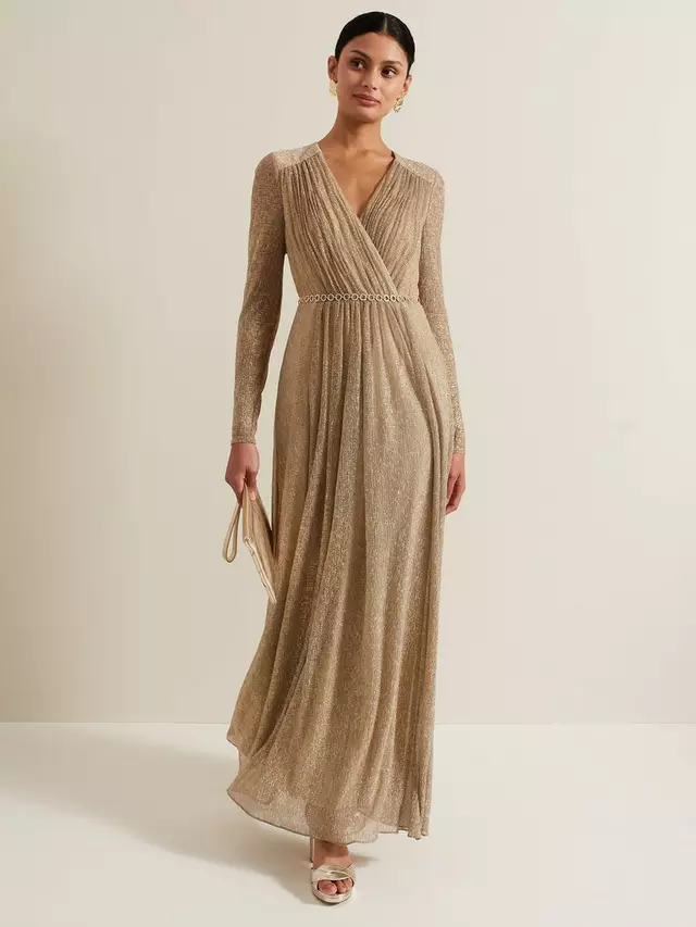 

Платье Phase Eight Masie Pleated Maxi, золотой