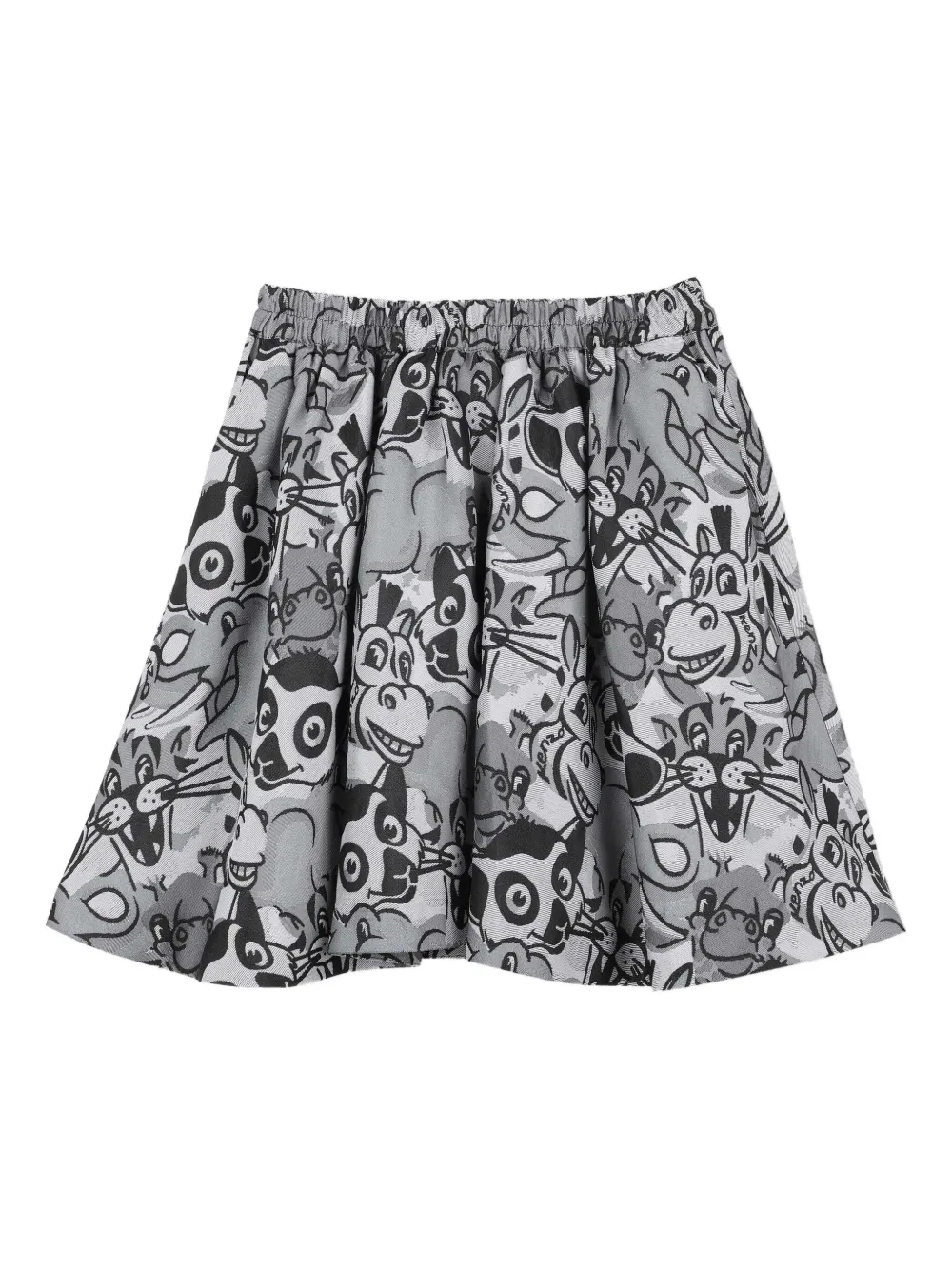 

Расклешенная юбка с графичным принтом Kenzo Kids, серый