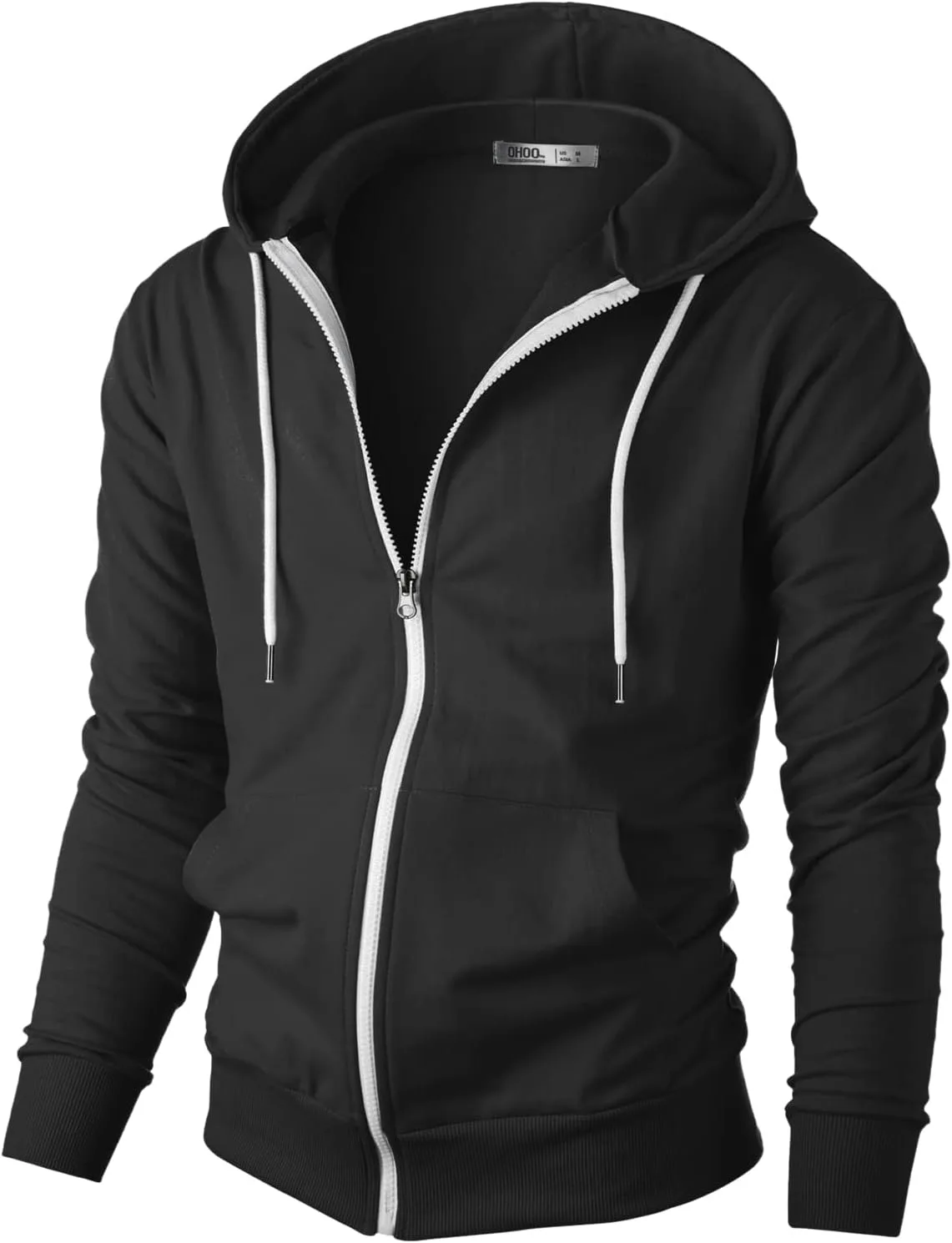 

Мужская худи Ohoo French Terry с карманами, легкая, на молнии, Slim Fit