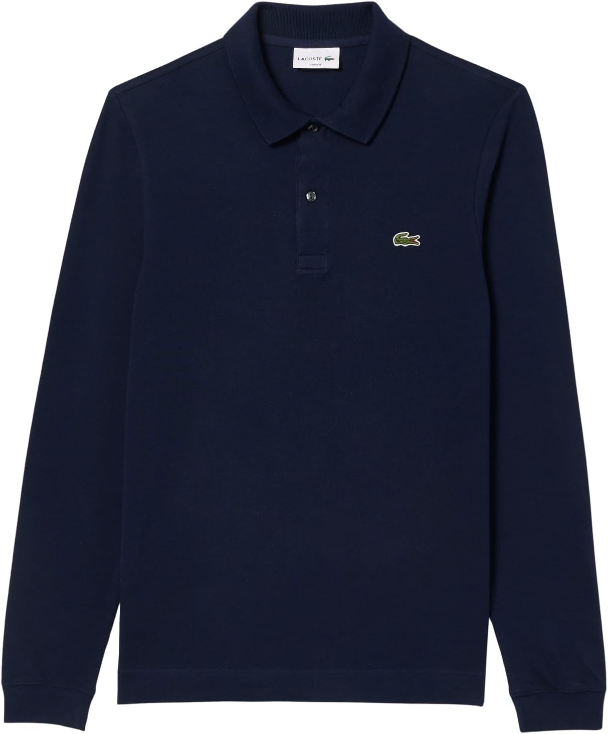 Lacoste мужская классическая приталенная поло с длинным рукавом, Navy Blue — фото 4