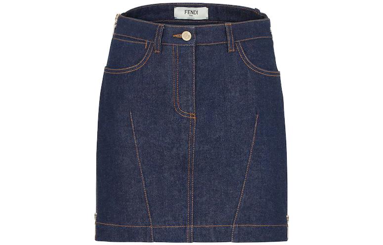 

FENDI Джинсовая короткая юбка женская blue