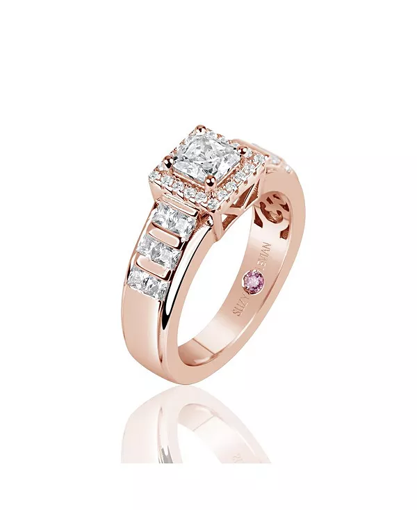 

Кольцо Suzy Levian из стерлингового серебра с кубическим цирконием огранки "ашер" в центре Suzy Levian New York, white