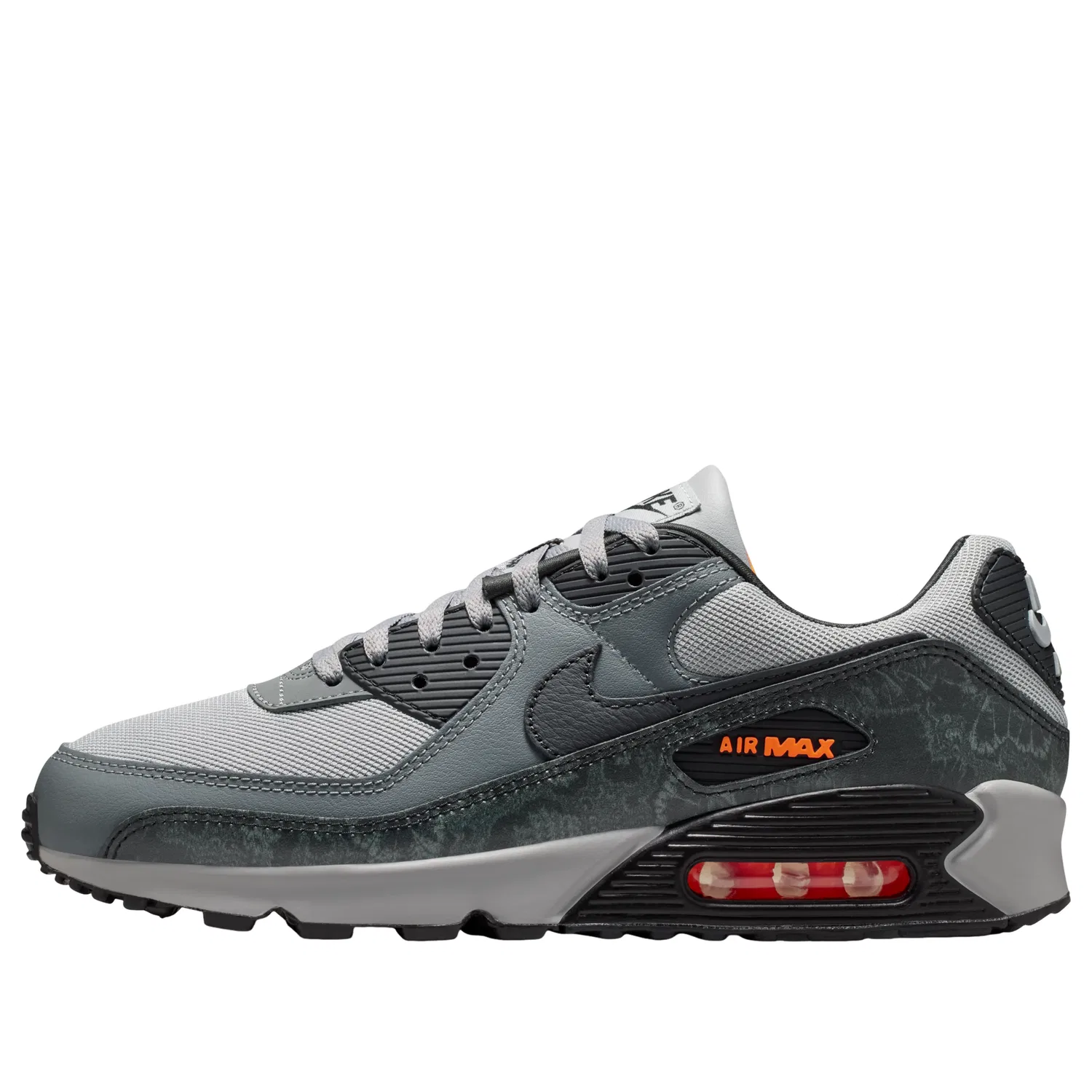 Кроссовки Nike Air Max 90 Premium 'Dark Grey Hyper Crimson Black' IQ0172-900, серый