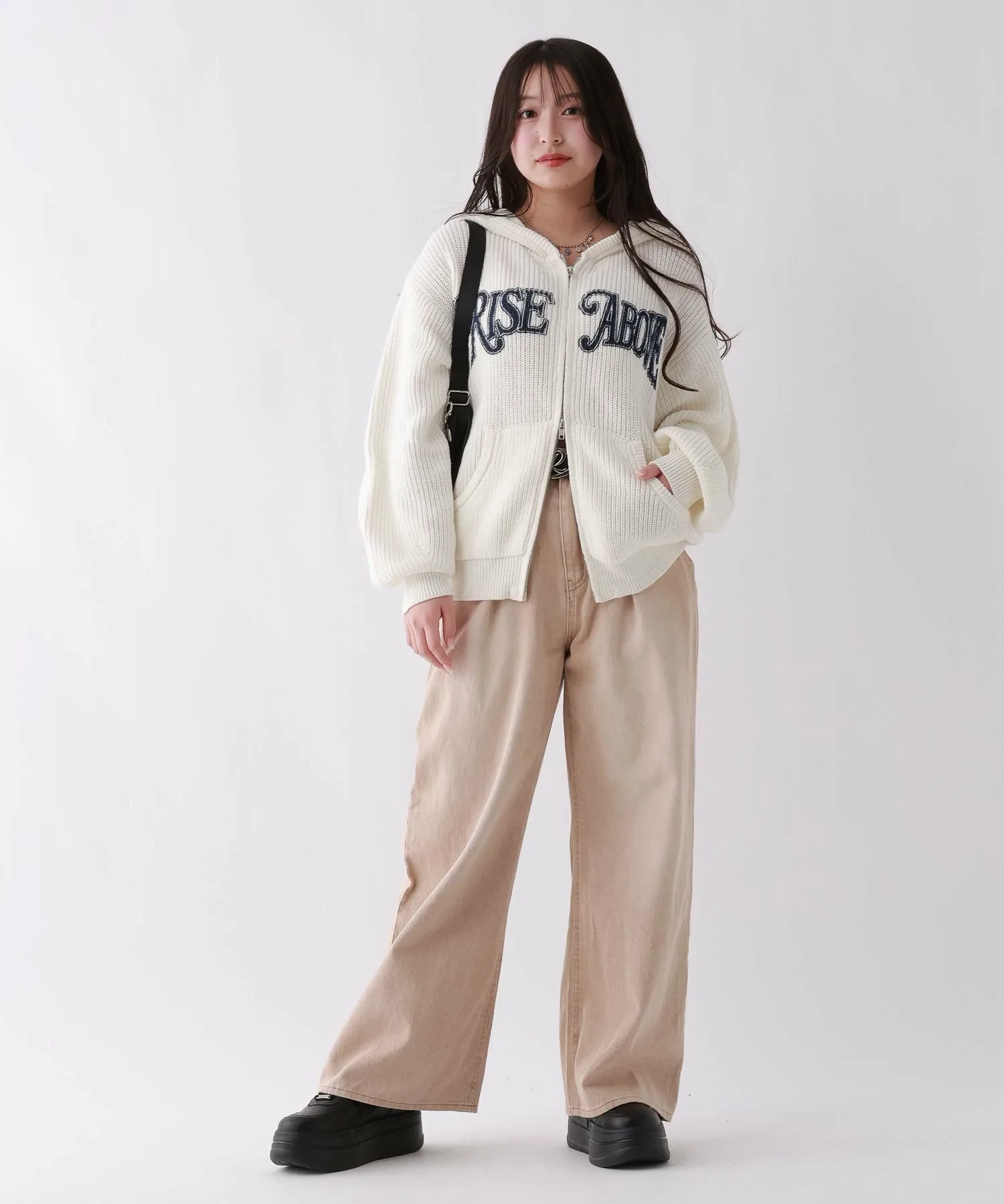 Вязаная толстовка на молнии с логотипом Repipi armario, Off White 05 — фото 2