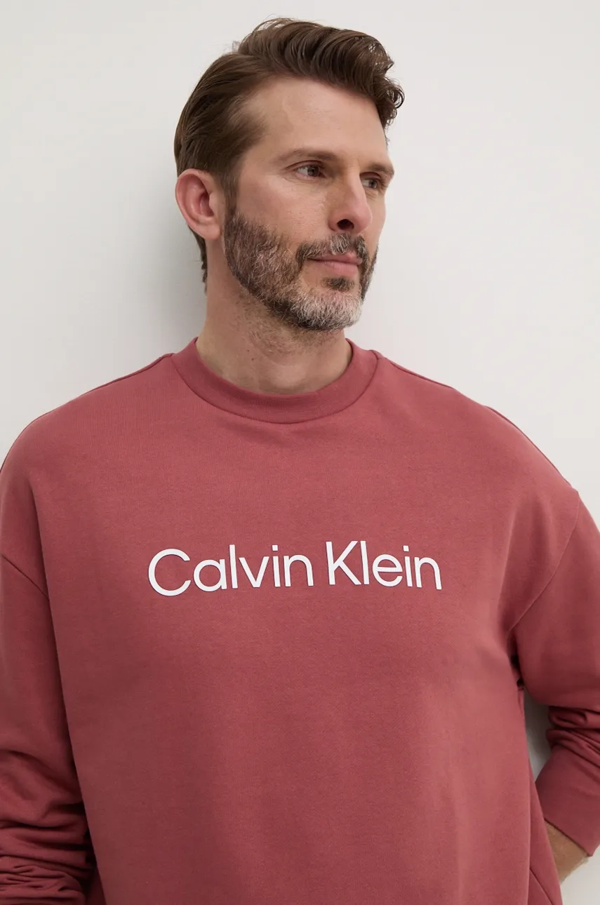 

Хлопковая толстовка Calvin Klein, красный