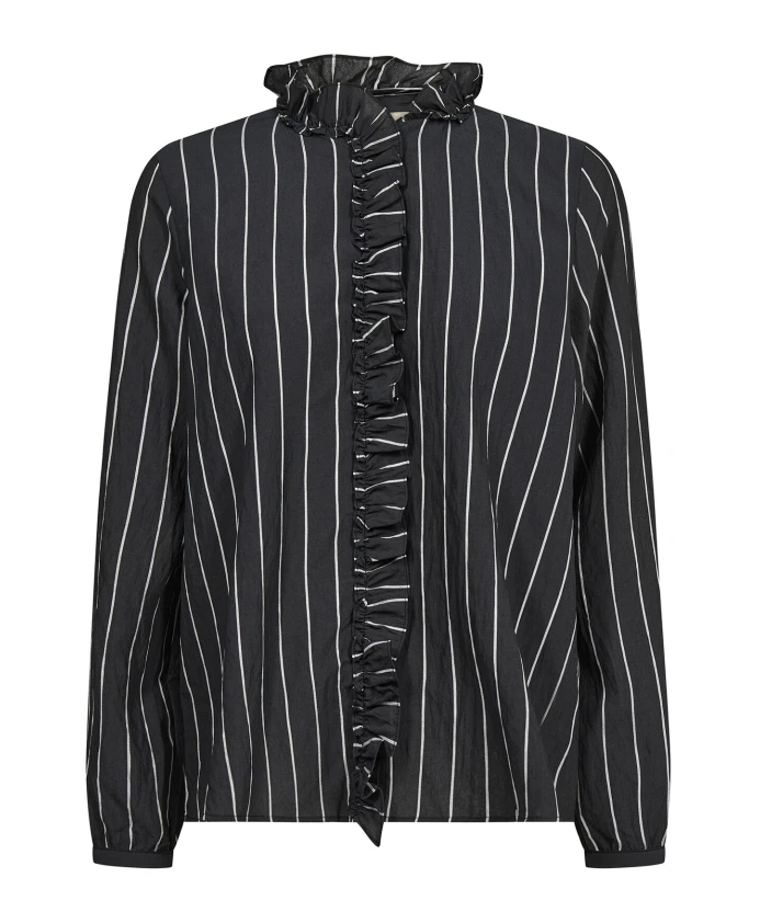 

Элегантная полосатая блузка с оборками, Phantom Mos Mosh, черный