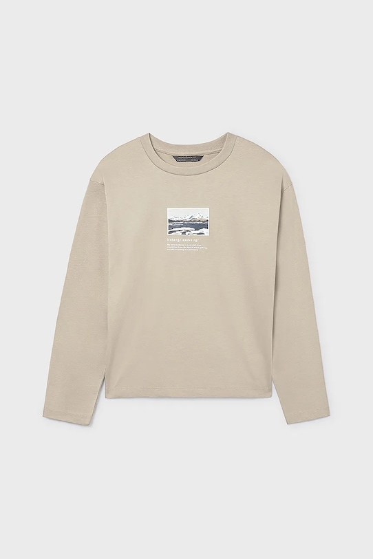 

Детская хлопковая кофта с длинным рукавом Mayoral, бежевый