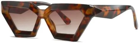 

Солнцезащитные очки 2027 Square для женщин, винтажный стиль, большие солнцезащитные очки для мужчин и женщин с защитой от УФ-излучения UV400 MTZJH, Leopard Brown