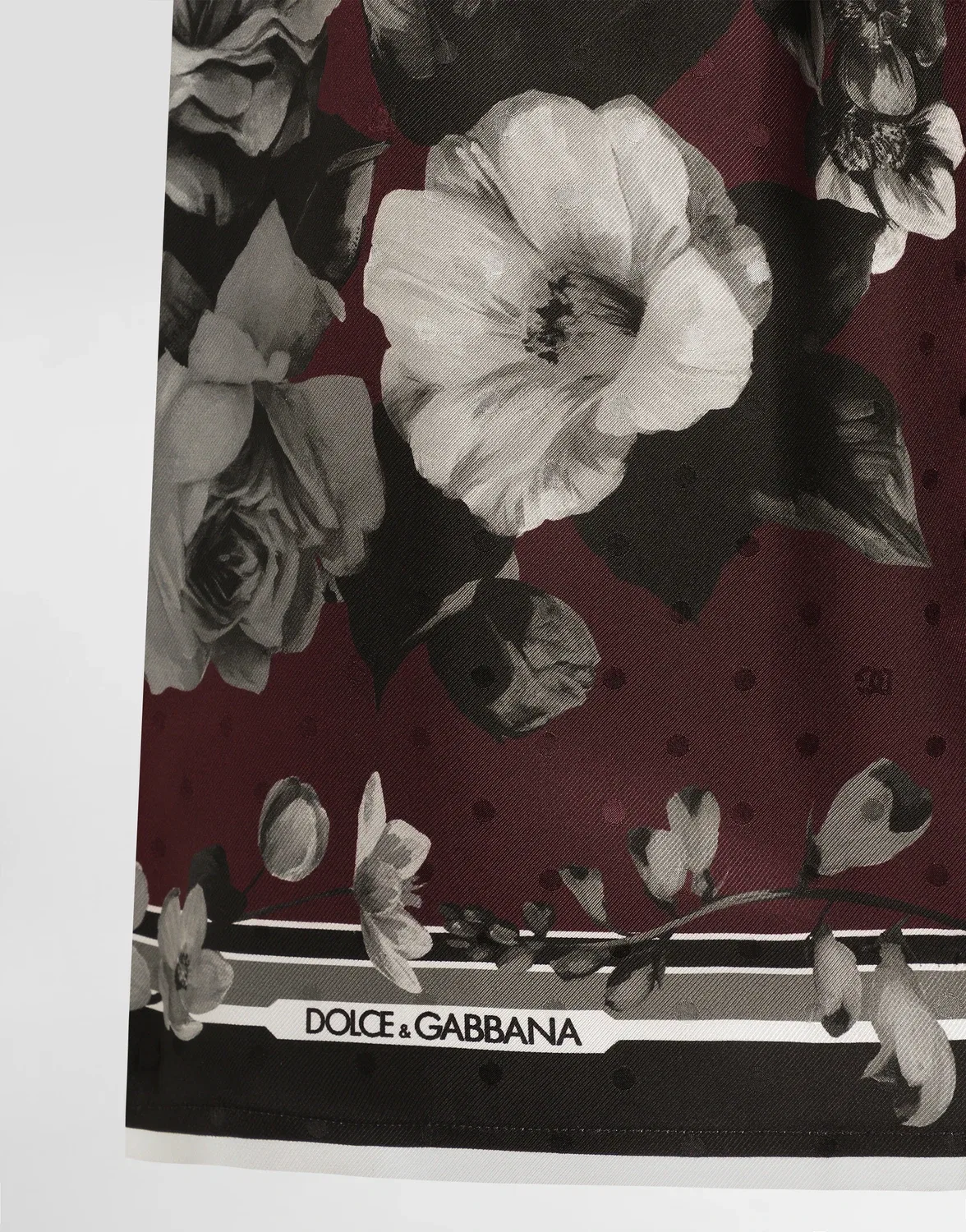 Брюки из твила с принтом пионов и ветвей DOLCE & GABBANA, мультицвет — фото 3