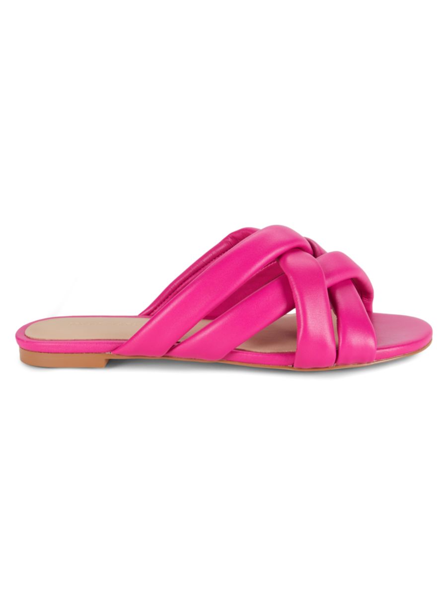 Сандалии из кожи с перекрещивающимися ремешками Stuart Weitzman, цвет Flamingo