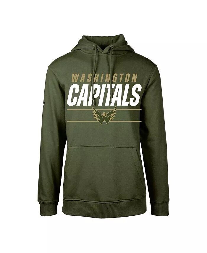 

Оливковый флисовый пуловер с капюшоном Big Boys Washington Capitals Podium Levelwear, зеленый