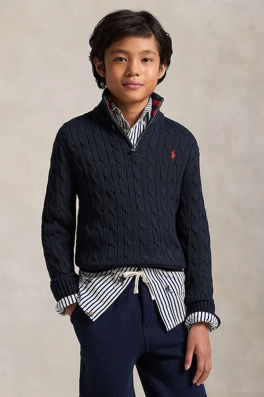 

Хлопковый свитер Polo Ralph Lauren, темно-синий