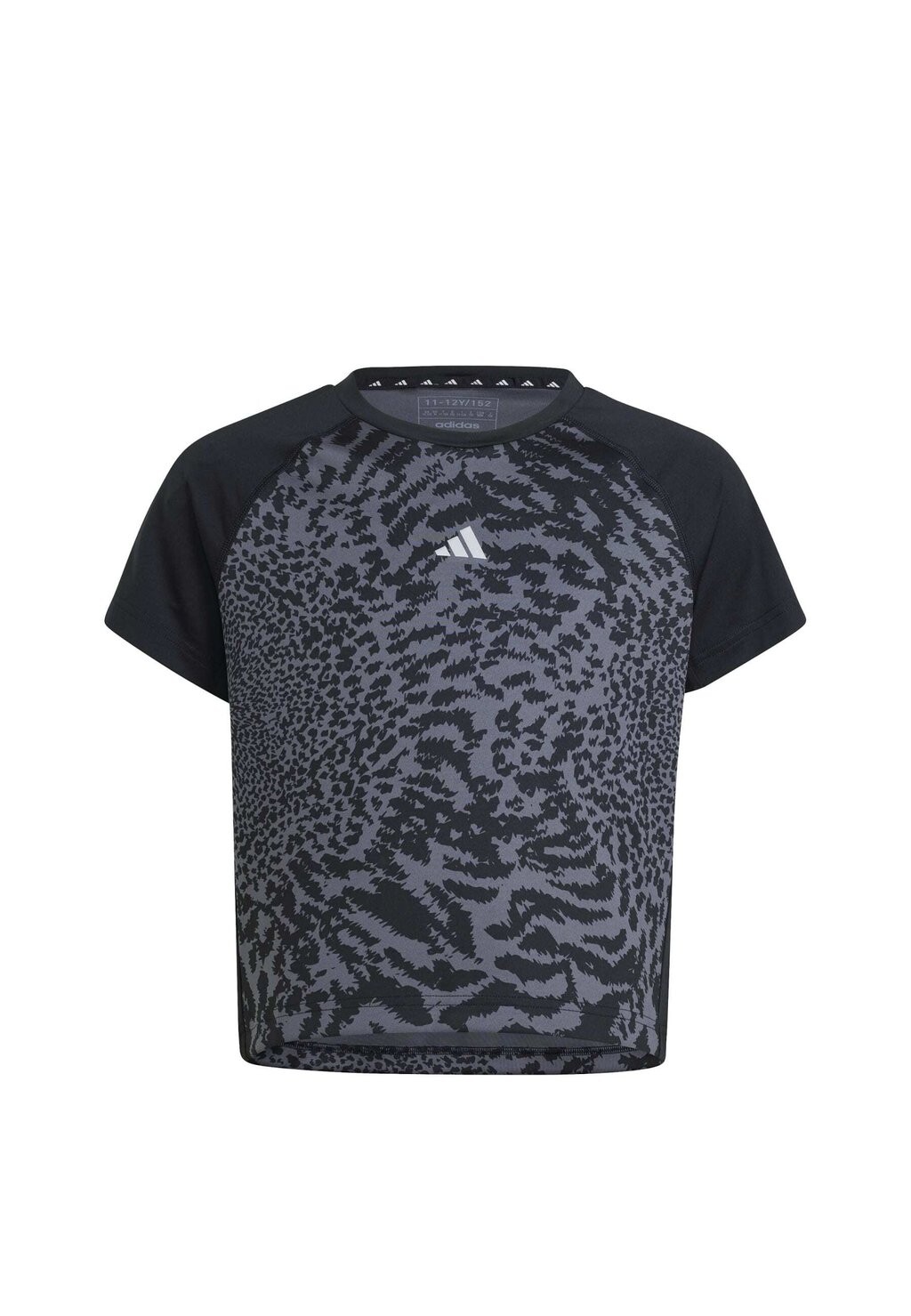 

Футболка с принтом Tee adidas Performance, серая пятерка черная светоотражающая серебристая