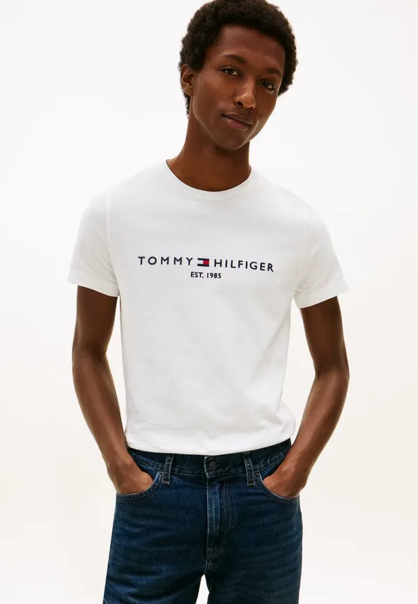 Футболка с принтом логотипа core Tommy Hilfiger, White — фото 3