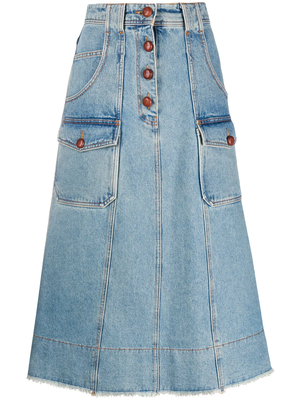 

Джинсовая юбка А-силуэта Philosophy Di Lorenzo Serafini, синий