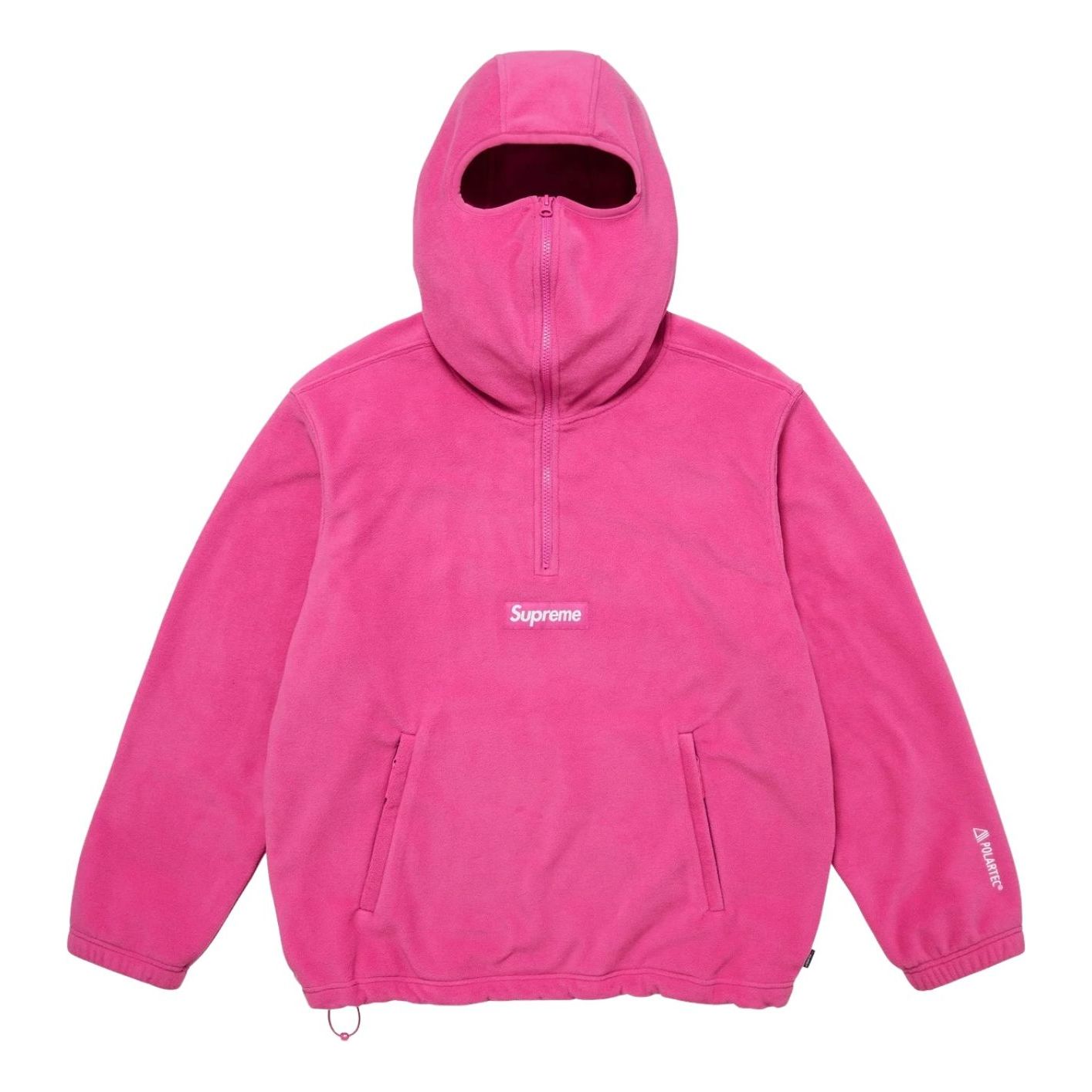 

Толстовка Supreme FW25 Polartec с капюшоном и половинной молнией, розовая