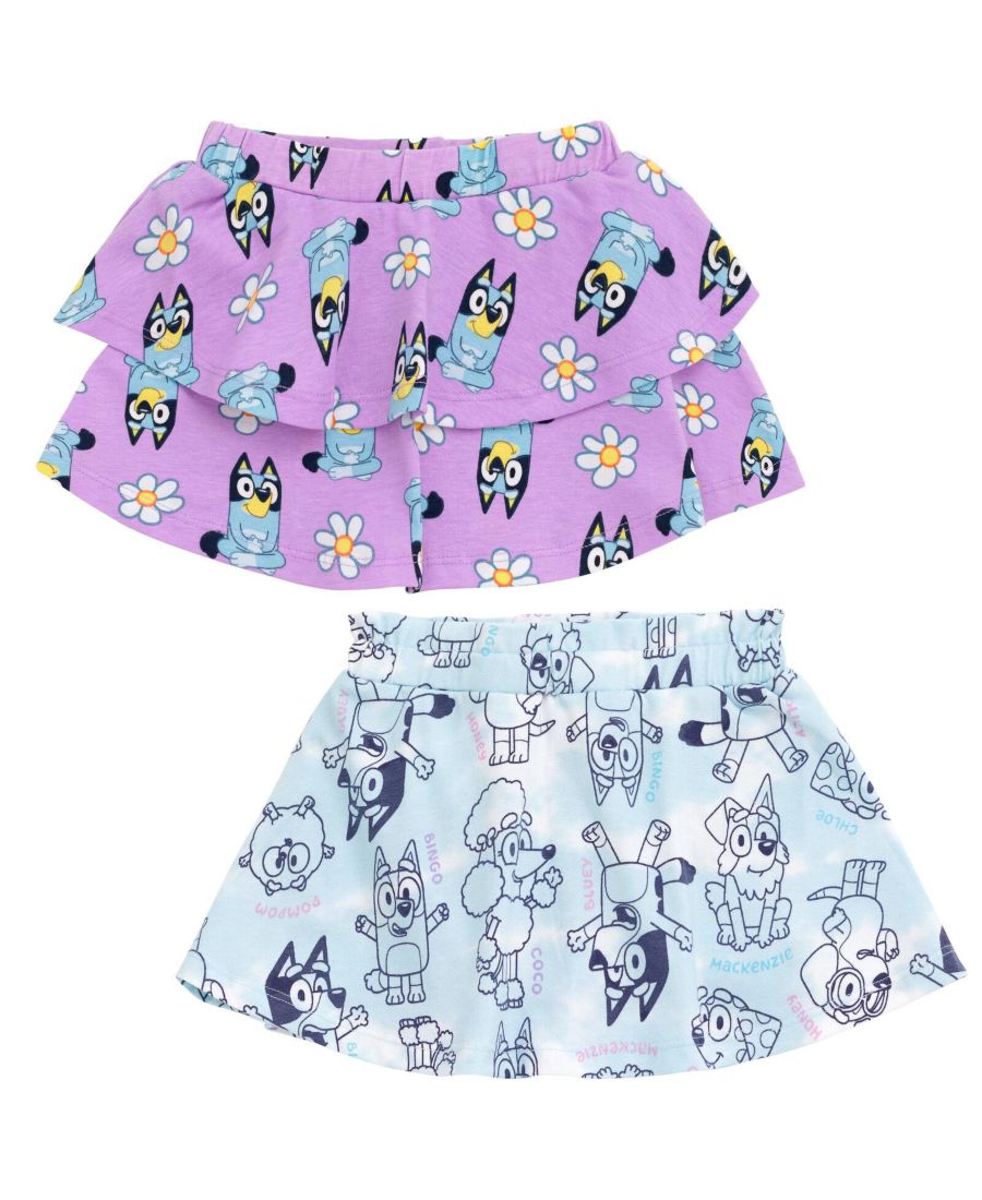 

Комплект из двух юбок-шорт для девочек младшего возраста Bluey, Purple / blue