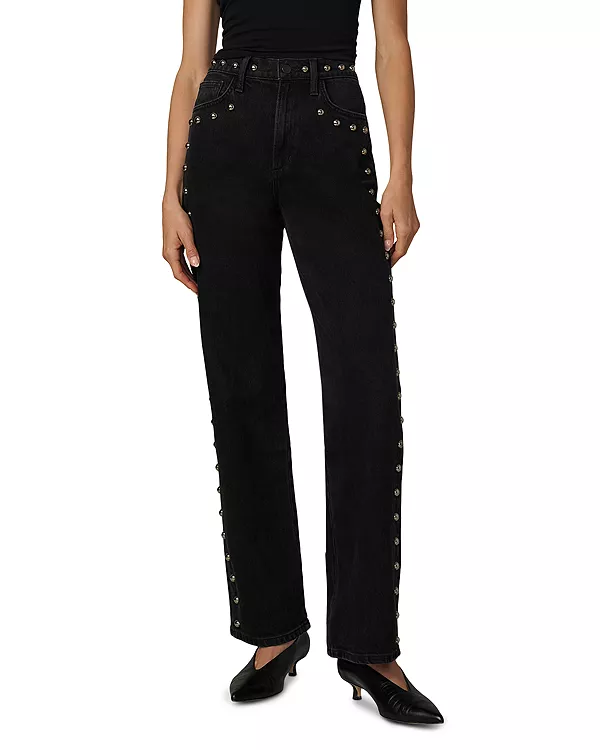 

Джинсы прямого кроя Margot, украшенные заклепками, в элегантном оттенке. Joe'S Jeans, черный