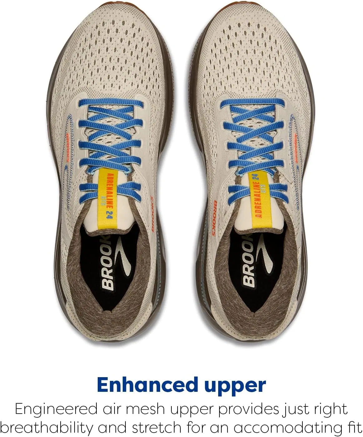 Мужские беговые кроссовки Brooks Adrenaline GTS 24 с поддерживающей подошвой, Major Seedpearl Cyber — фото 4