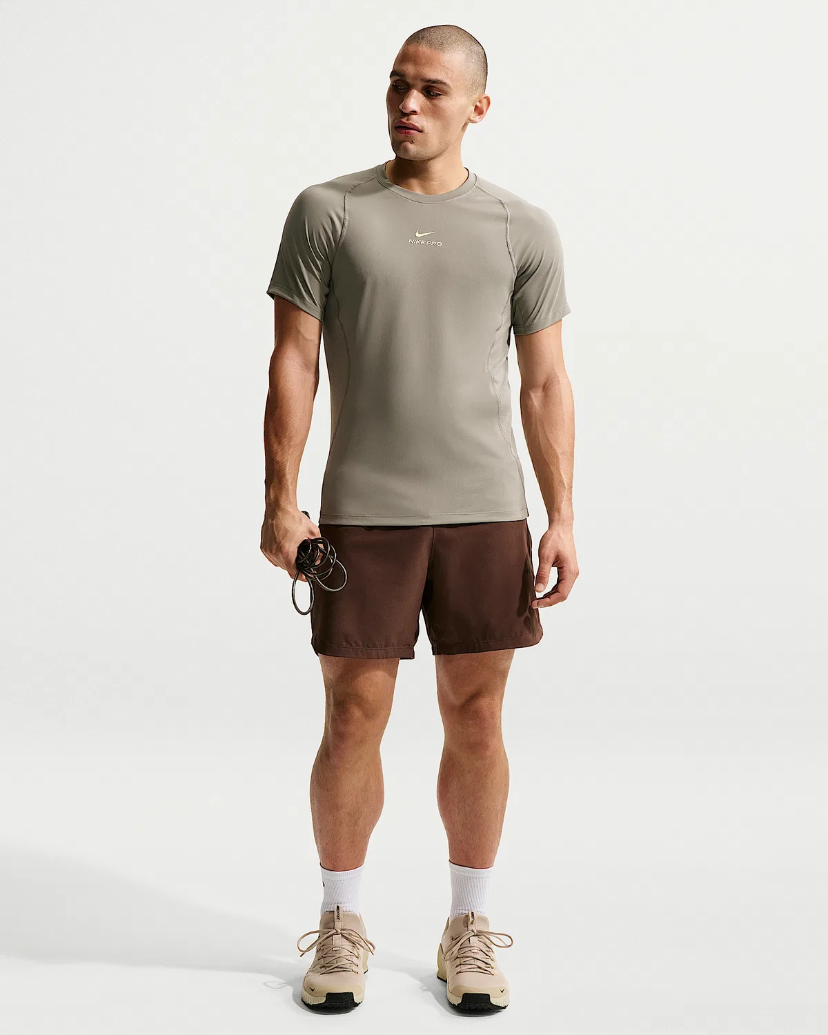 Мужская футболка Dri-FIT с коротким рукавом Nike Pro Training, Light Army/Light Liquid Lime — фото 4