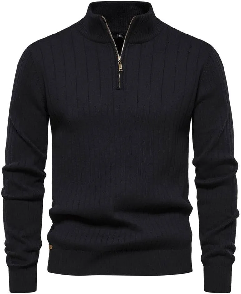 

Мужской свитер SWEPER с молнией и воротником стойкой, теплый, из хлопка