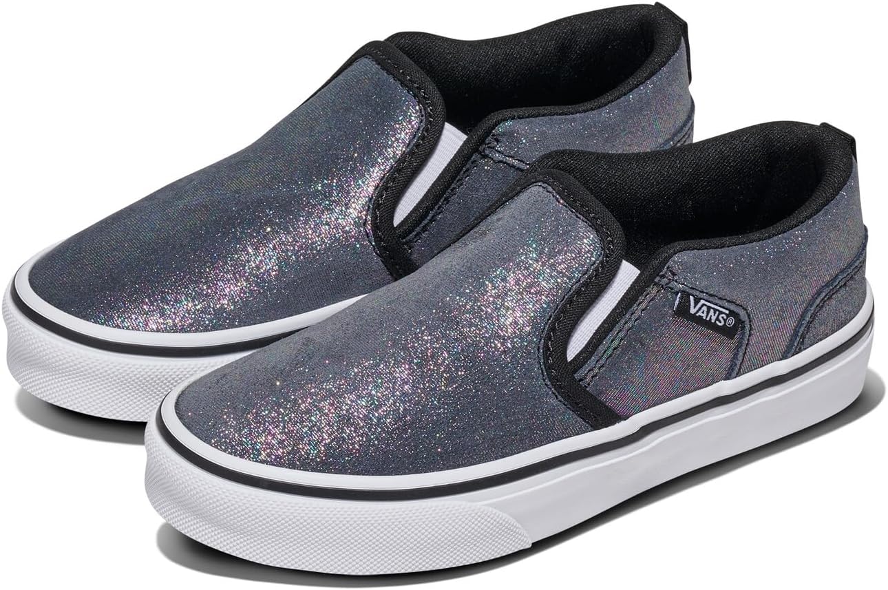 Кеды Vans Asher без шнурков для детей и подростков, черный — фото 2