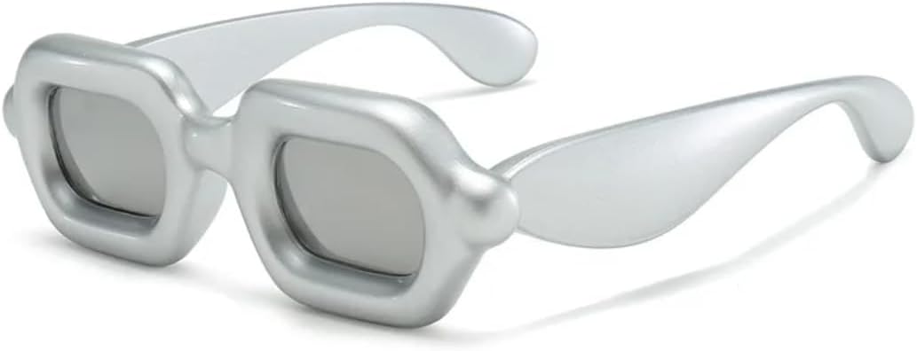 

Ретро-модные панк-очки для вечеринок, женские и мужские солнцезащитные очки в винтажном стиле с защитой от УФ-излучения UV400 для активного отдыха на открытом воздухе VFDHN, Silver