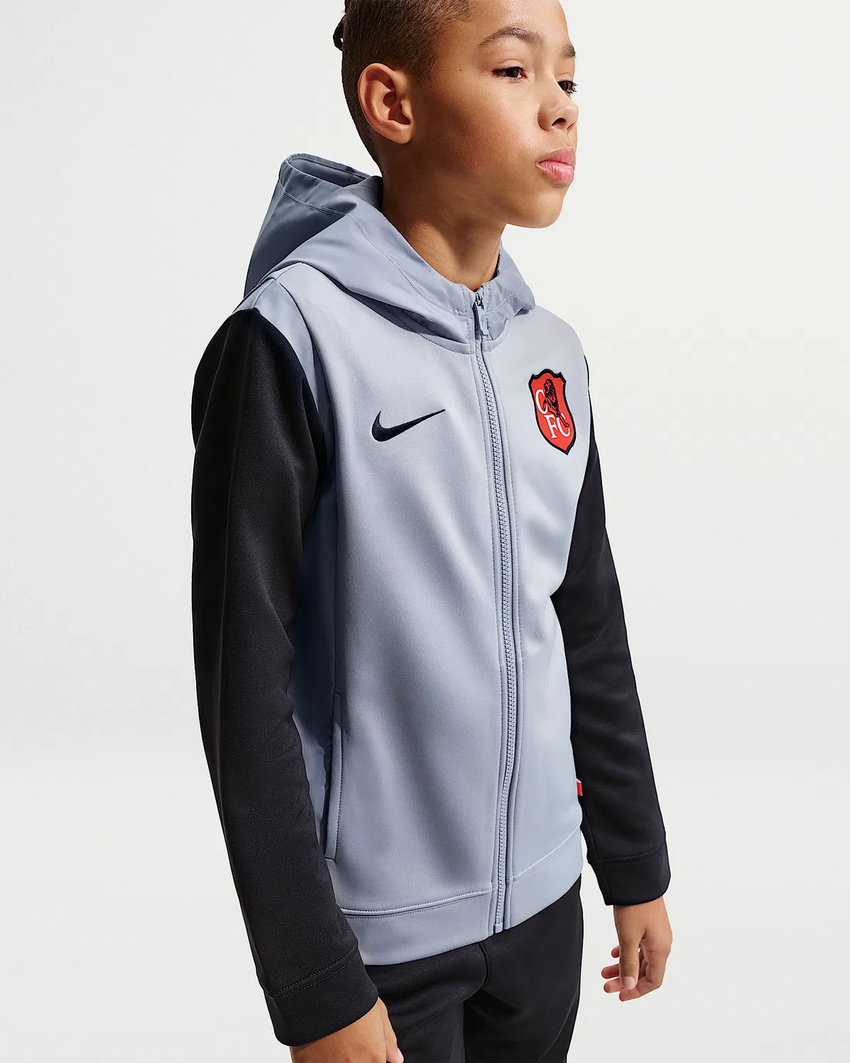 Детский спортивный костюм Nike Soccer Woven Chelsea FC SE, Wolf Grey/Pitch Blue/Pitch Blue — фото 2
