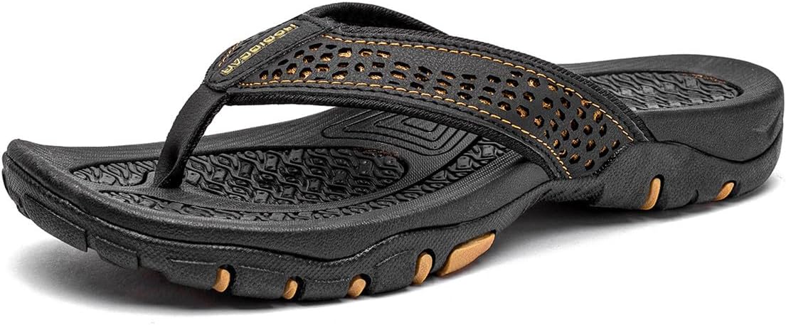 

Мужские шлепанцы с поддержкой свода стопы, удобные модные пляжные сандалии на липучке, спортивные повседневные тапочки с открытым носком, летняя обувь Tangdao, черный
