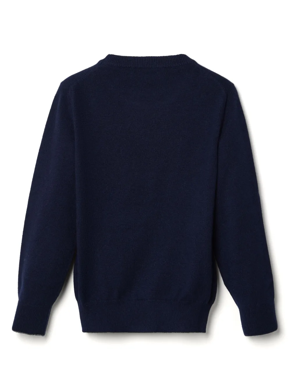 Кашемировая толстовка с вышитым логотипом Brunello Cucinelli Kids, синий — фото 2