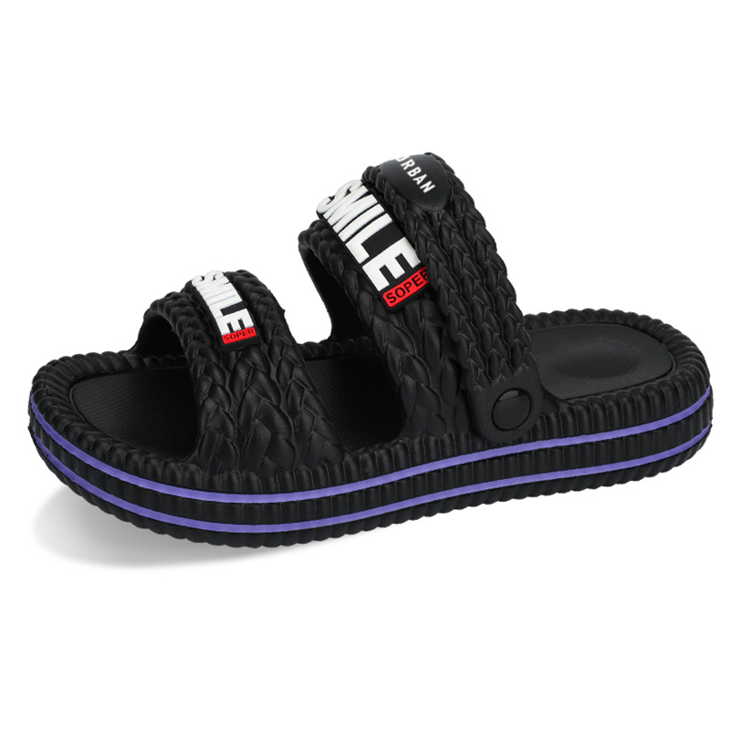 

URBAN AUTHENTIC Скользоустойчивые шлепанцы унисекс черно-фиолетовые, цвет Black Purple