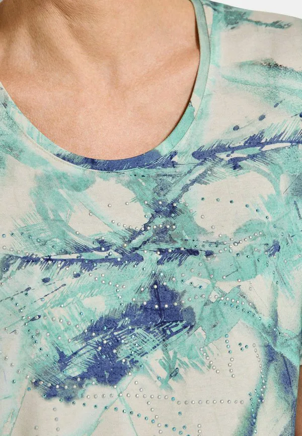 

Футболка с принтом mit glitzersteinchen Goldner, Turquoise Patterned, Синий, Футболка с принтом mit glitzersteinchen Goldner, Turquoise Patterned