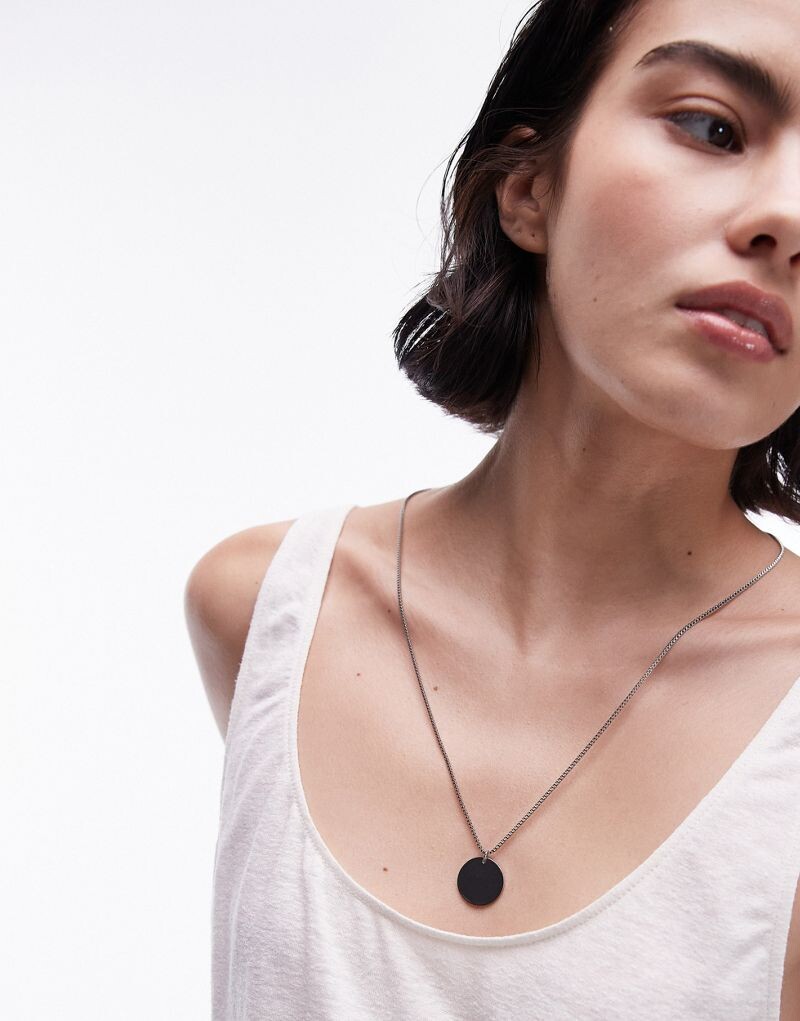 

Topshop – Phineas – Серебряное водонепроницаемое колье-подвеска из нержавеющей стали
