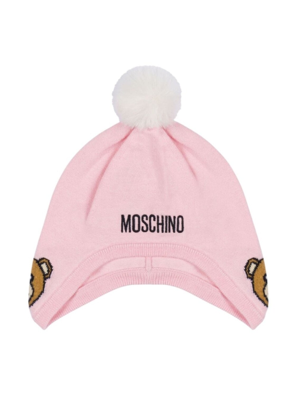 

Moschino Kids шапка бини Teddy Bear с помпоном, розовый