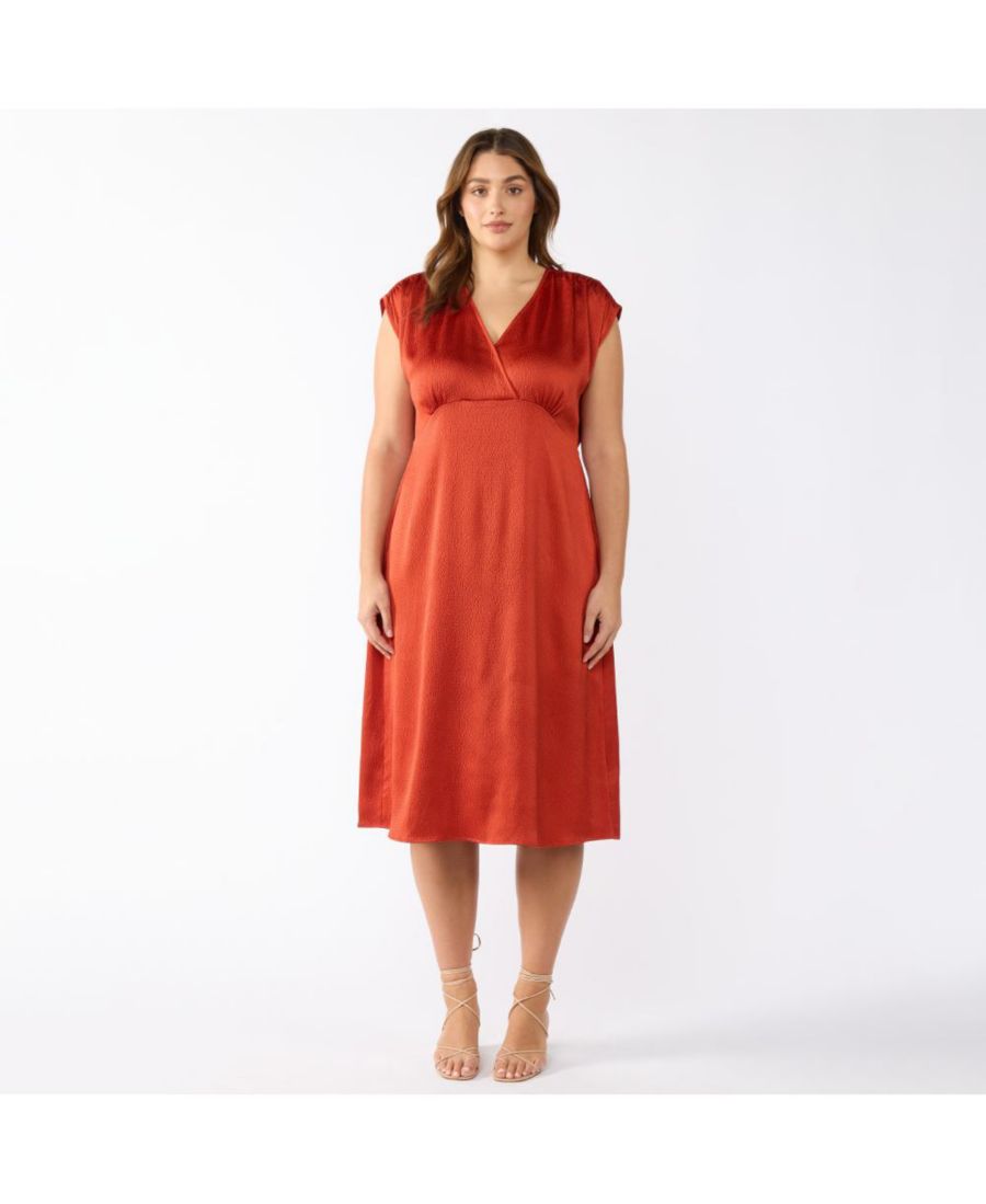 

Платье большого размера в фактурном стиле Горящая пустыня ESTELLE, Rusty orange