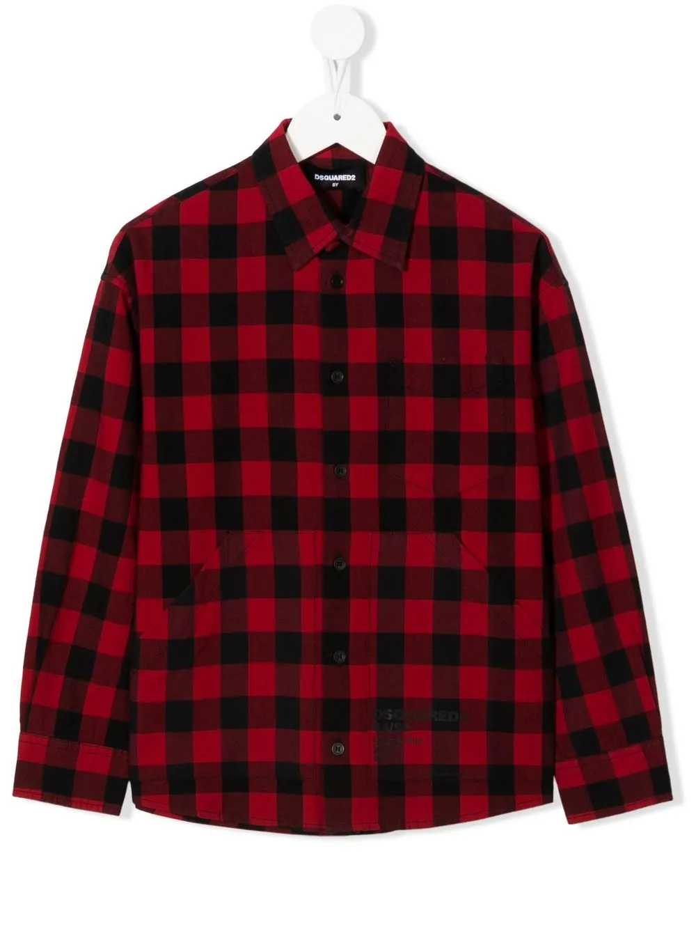 

Клетчатая рубашка с длинными рукавами DSQUARED2 KIDS, красный