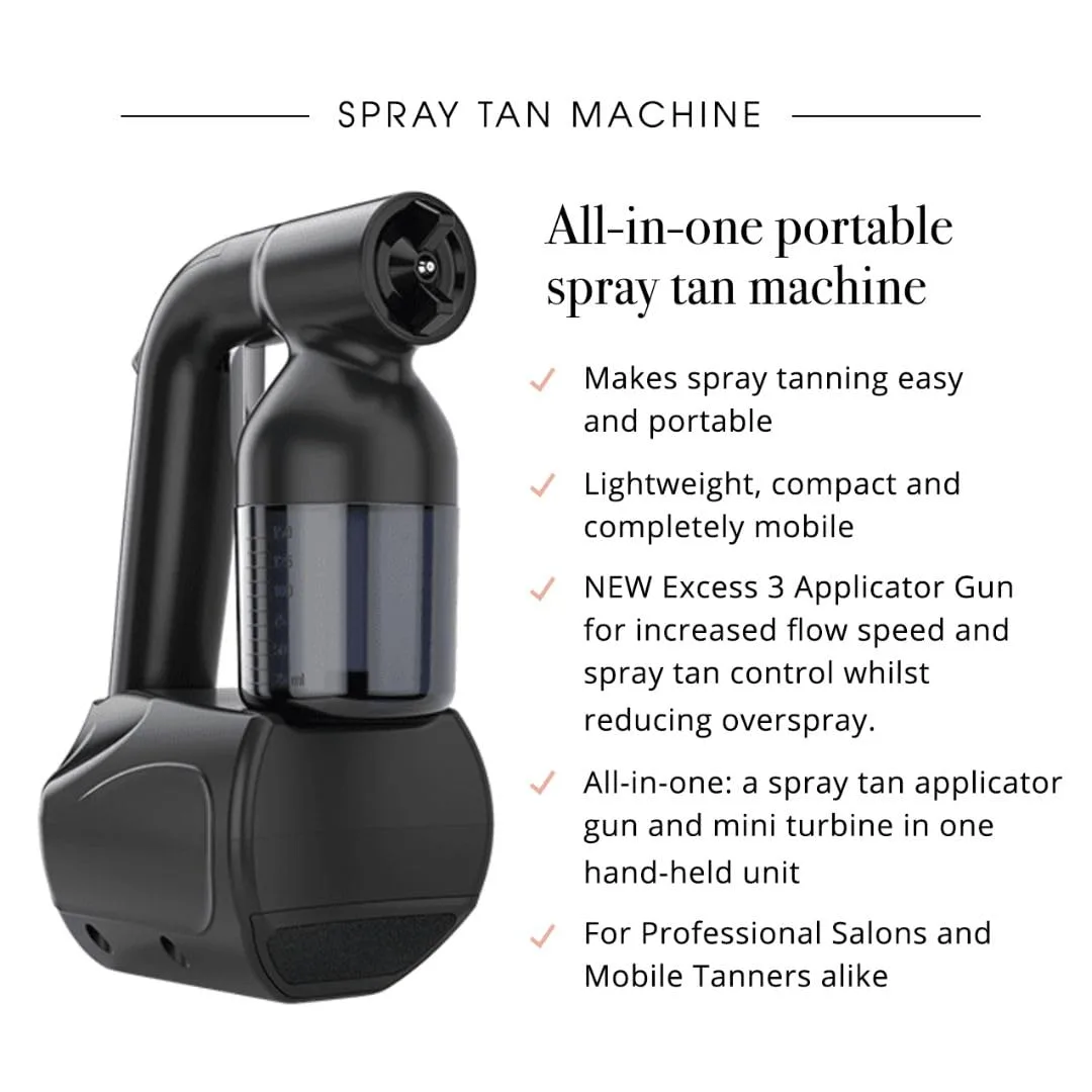 MineTan Professional Spray Tan Machine Tan.Handy - легкий портативный набор для автозагара, пистолет-распылитель и мини-турбина, инструмент для бесконтактного загара с эффектом аэрографа Minetan Body.Skin — фото 3