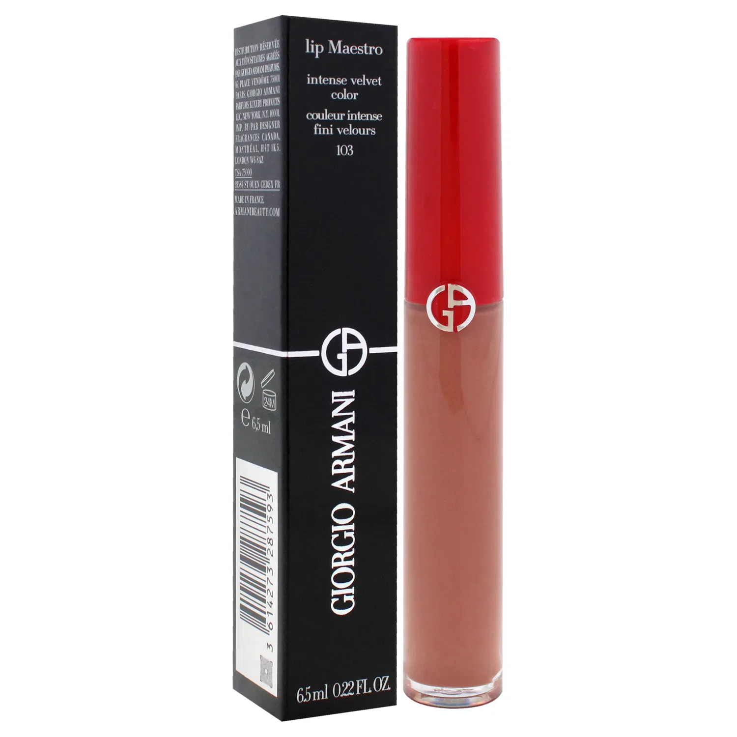 Помада Lip Maestro Intense Velvet Color - 103 Tadzio от Giorgio Armani для женщин - 0,22 унции, коричневый — фото 3