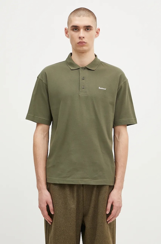 

Хлопковая поло Dunand OS Polo Shirt Barbour, зеленый