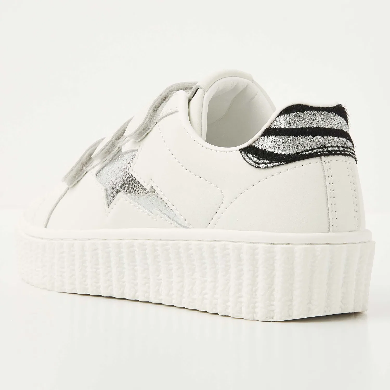 Кроссовки низкие Bliss velcro British Knights, белый/серебристый/зебра — фото 4