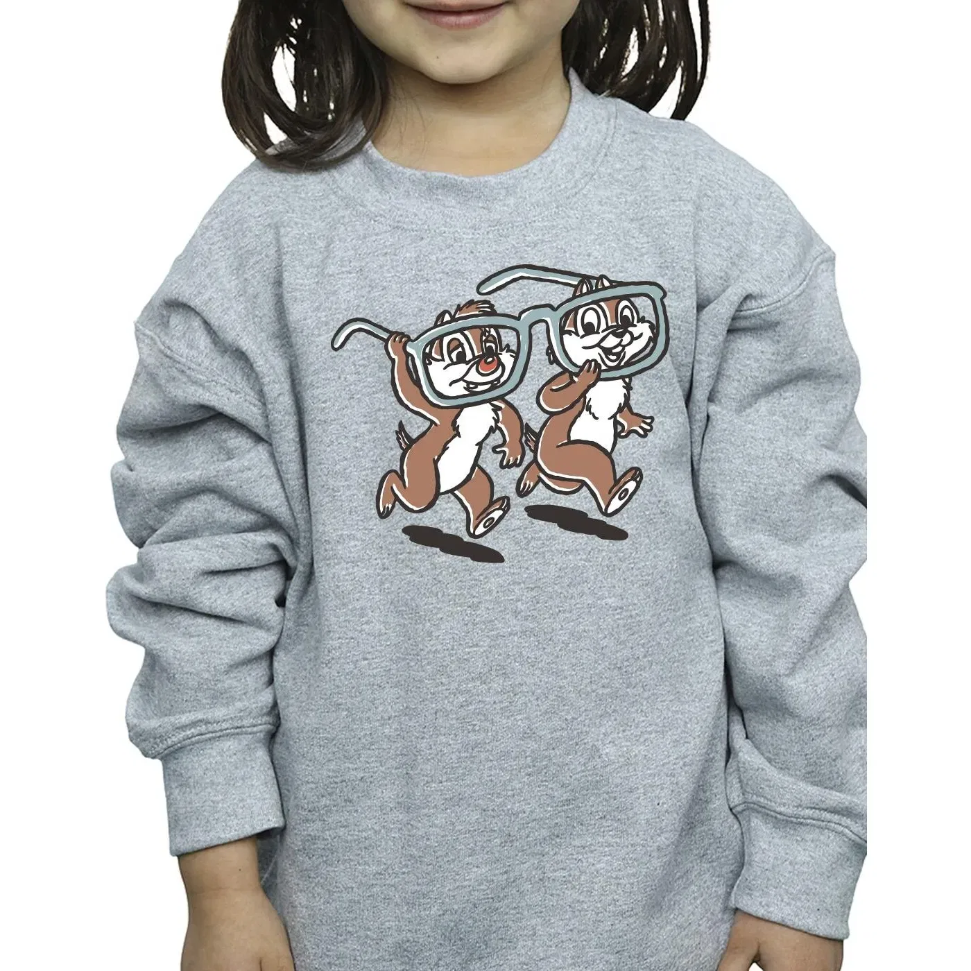 Свитшот детский с принтом Chip 'n Dale Disney, серый — фото 3