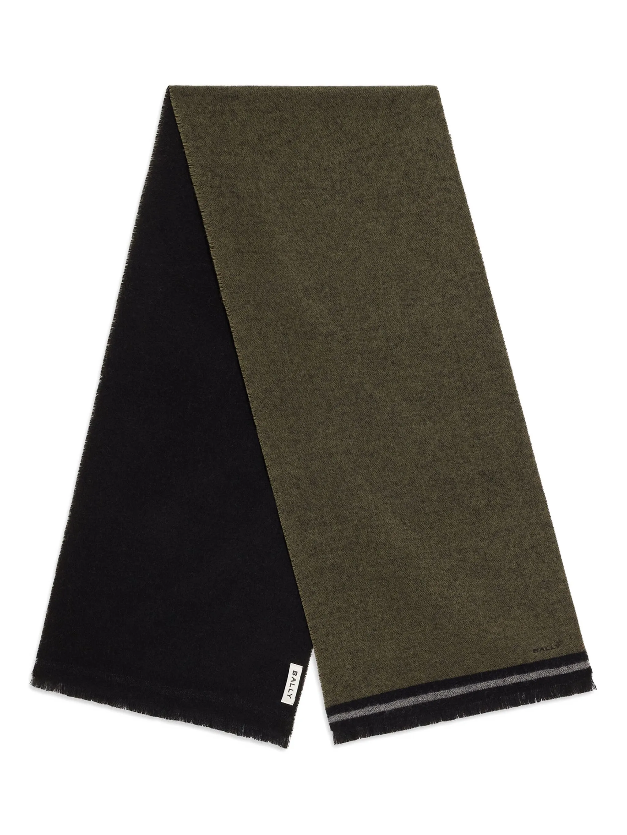 

Шарф с отделкой в полоску Bally, зеленый