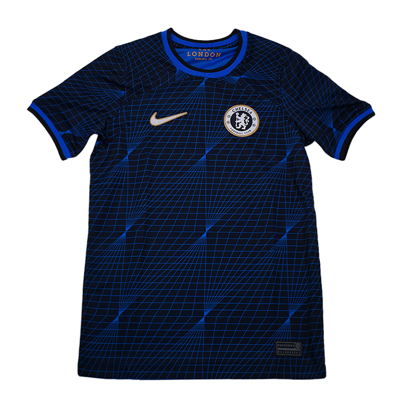 

Футболка Chelsea F.C. 2023/24 выездная стадионная сине-черная детская Nike
