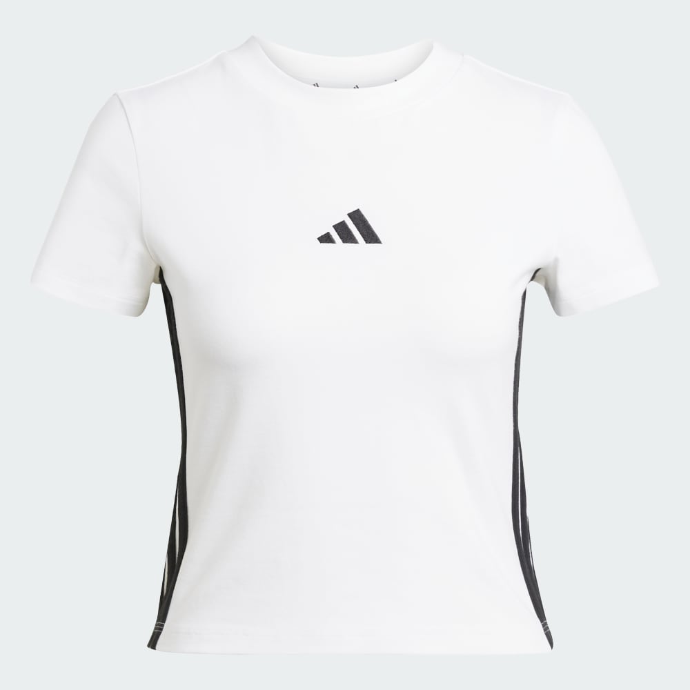

Футболка Adidas Essentials 3-Stripes Slim Baby Tee, белый/черный